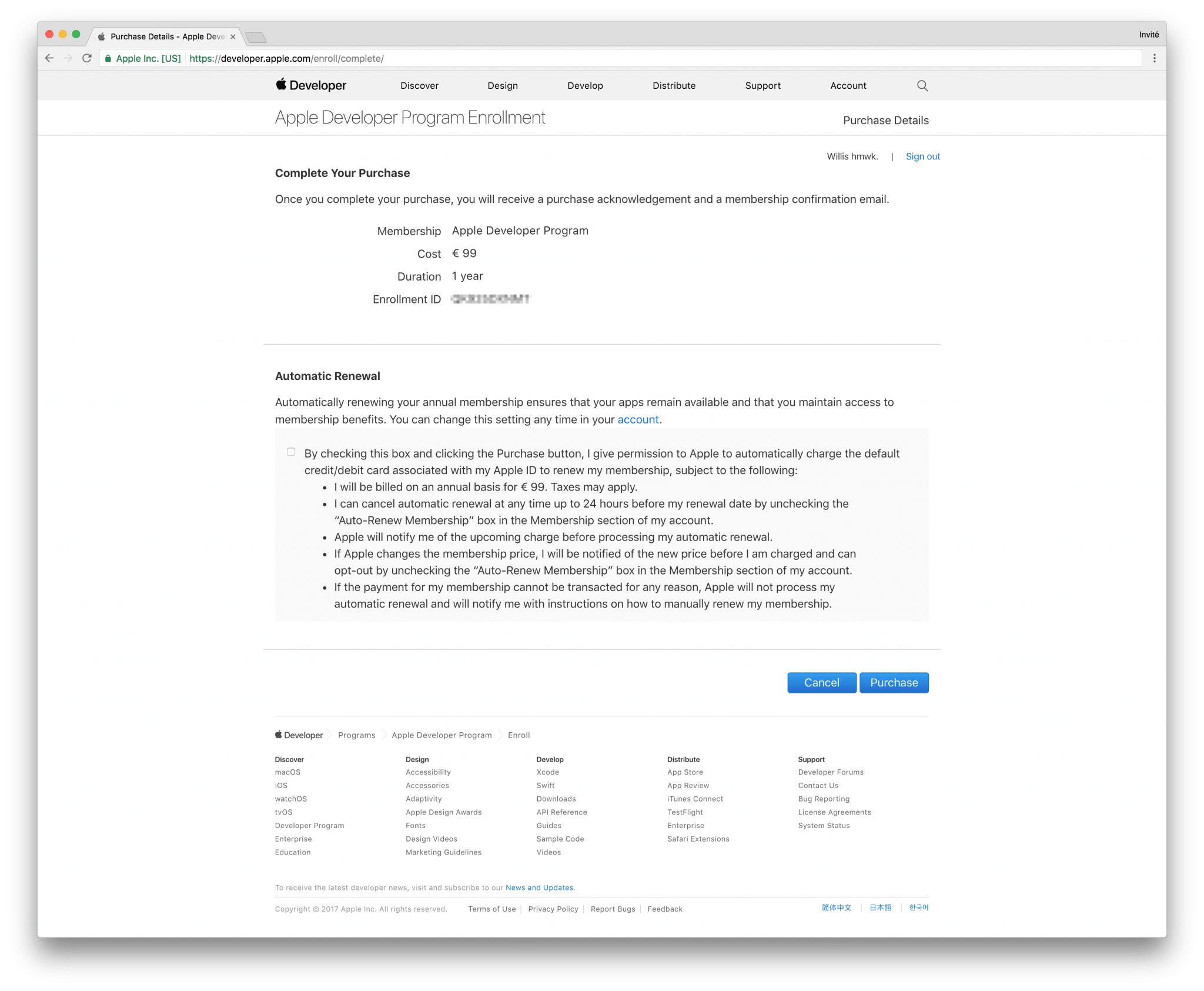 tutoriel apple developer individual complete create
