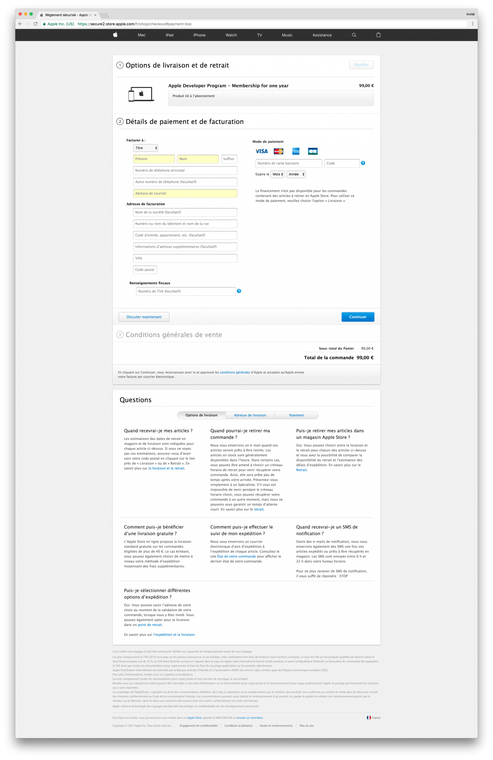 tutoriel apple developer individual payment