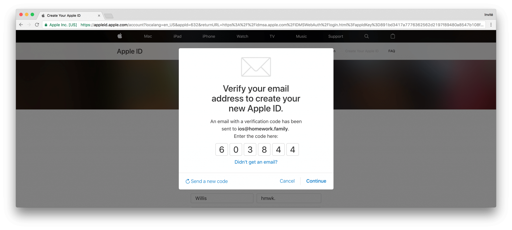 tutoriel apple developer confirm code