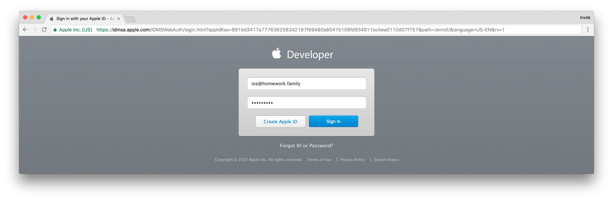 tutoriel apple developer connect
